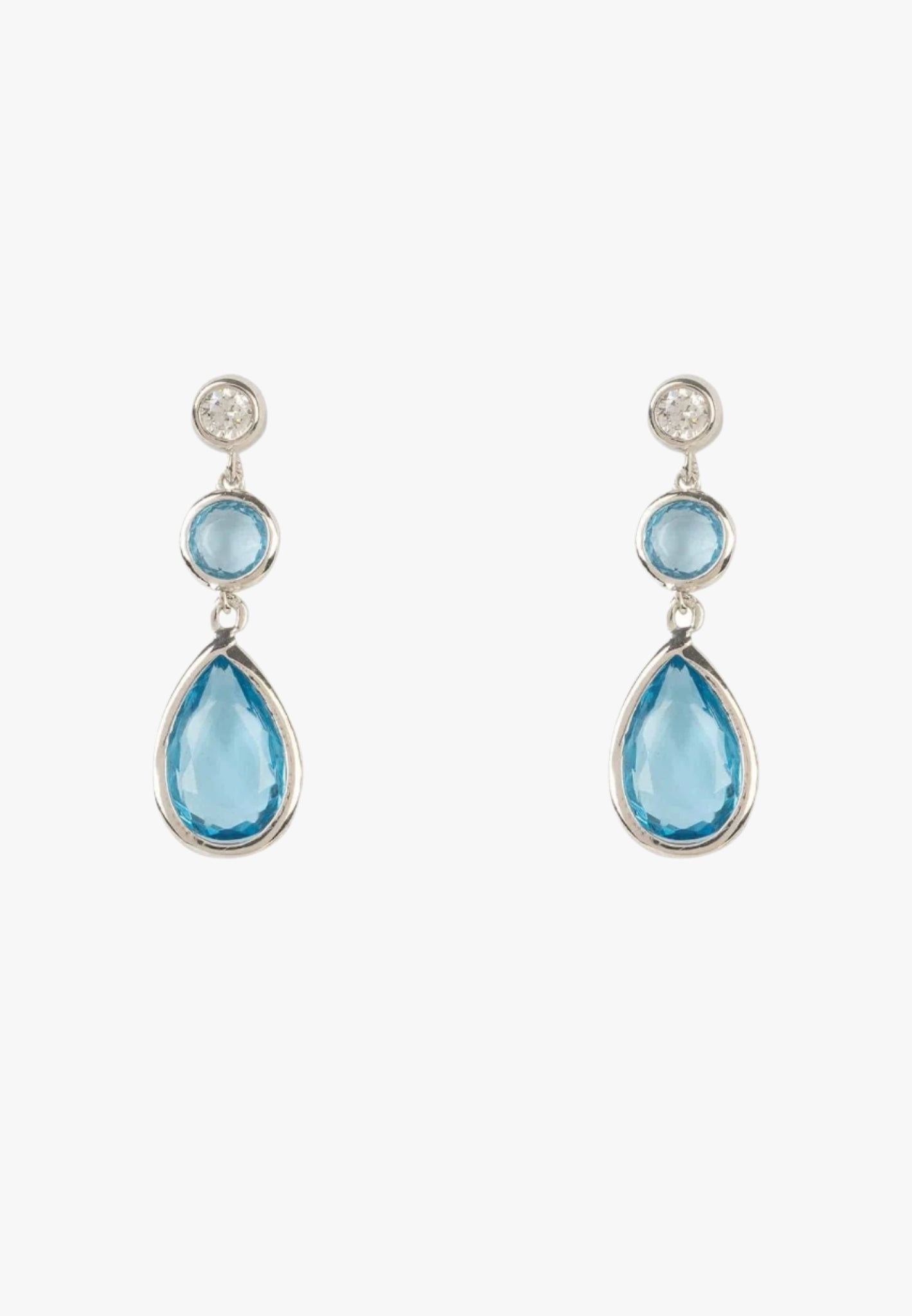 Tuscany gemstone drop earring silver blue topaz hydro