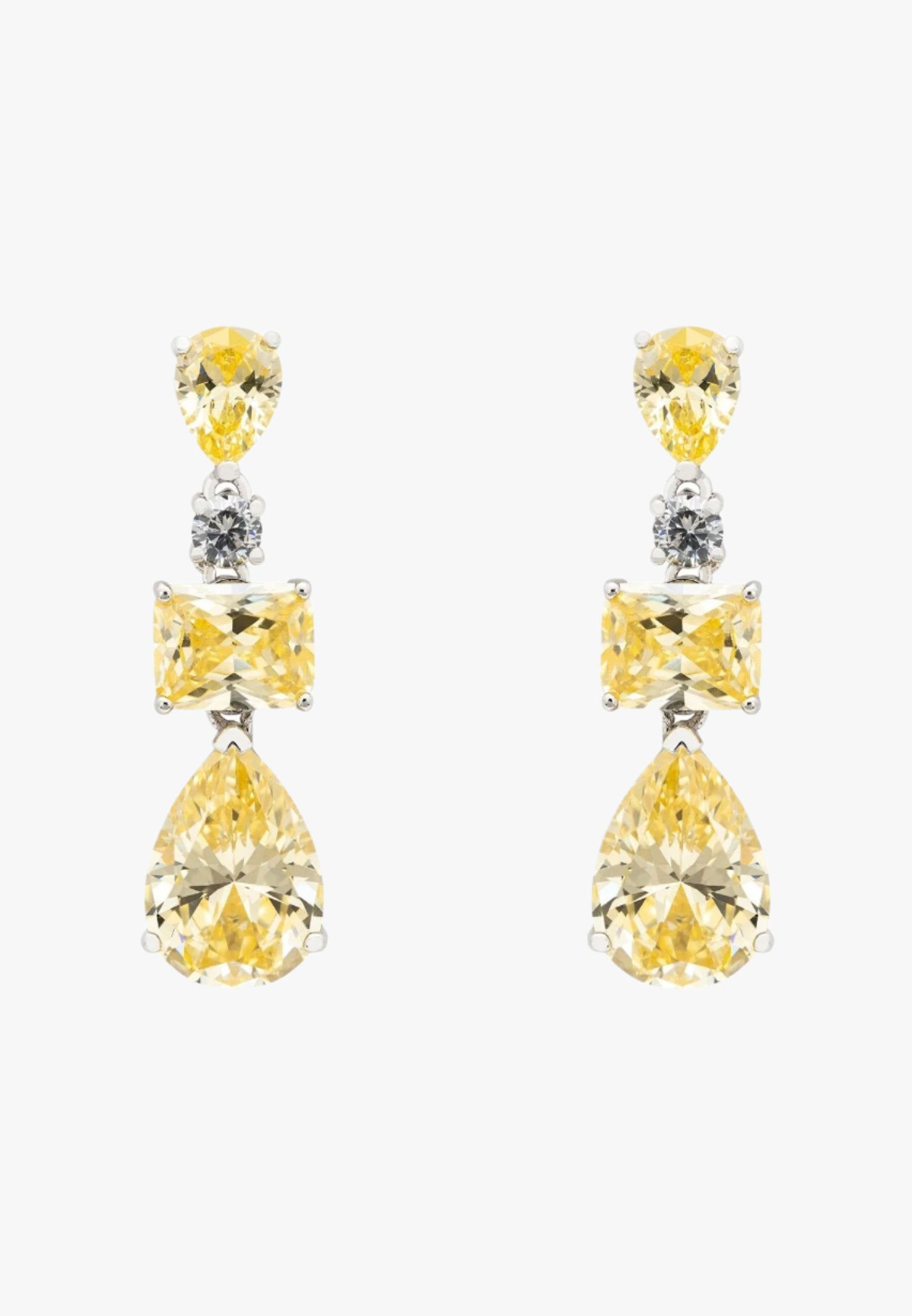 Valentina drop earrings silver yellow topaz