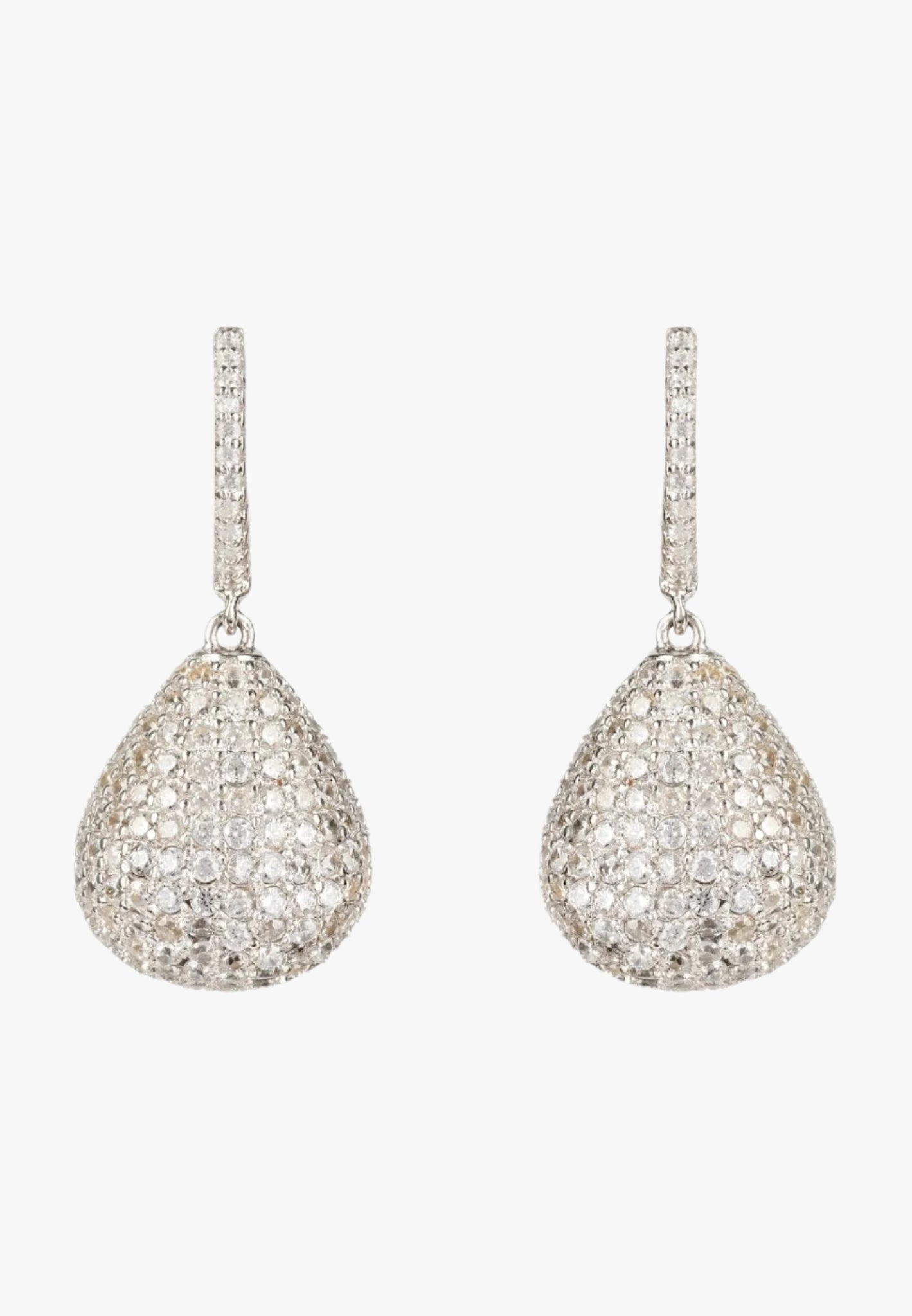 Valerie pear drop gemstone earrings silver white cz