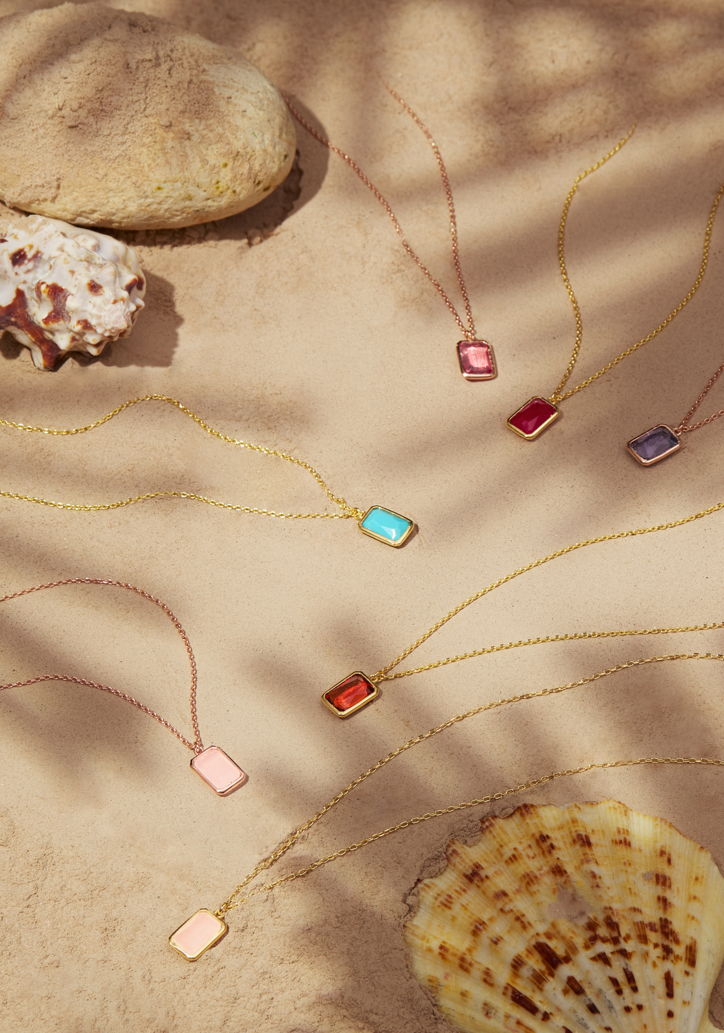 Portofino Necklace Dipped in Rose Gold Rose Quartz - Accessory101