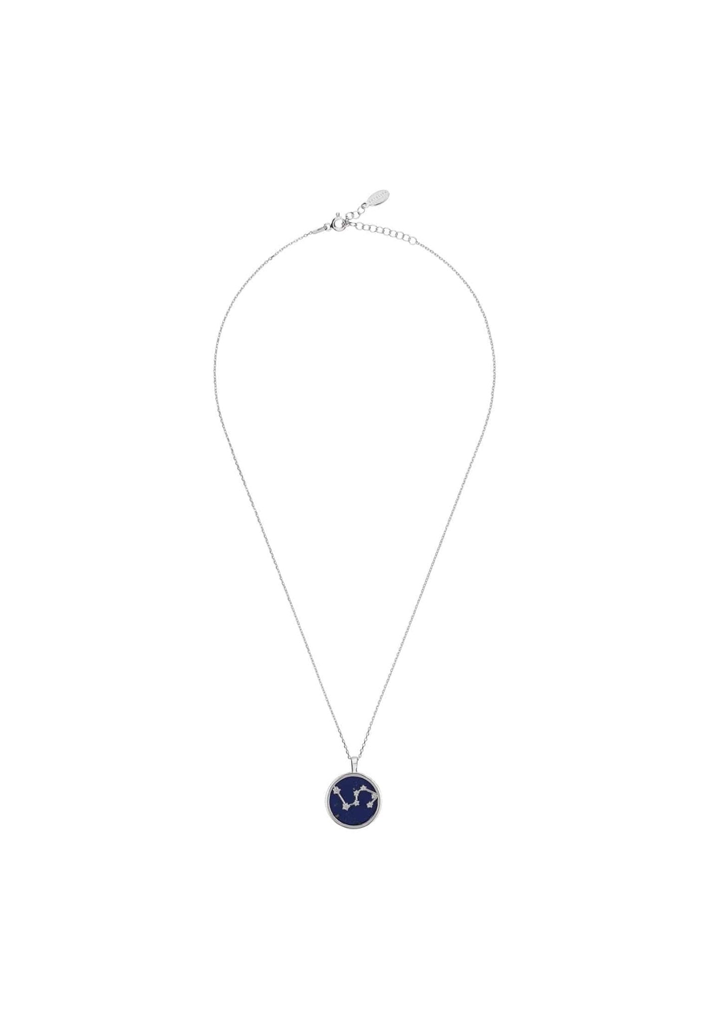 Leo Constellation Pendant Necklace in Silver with Lapis Lazuli - Accessory101