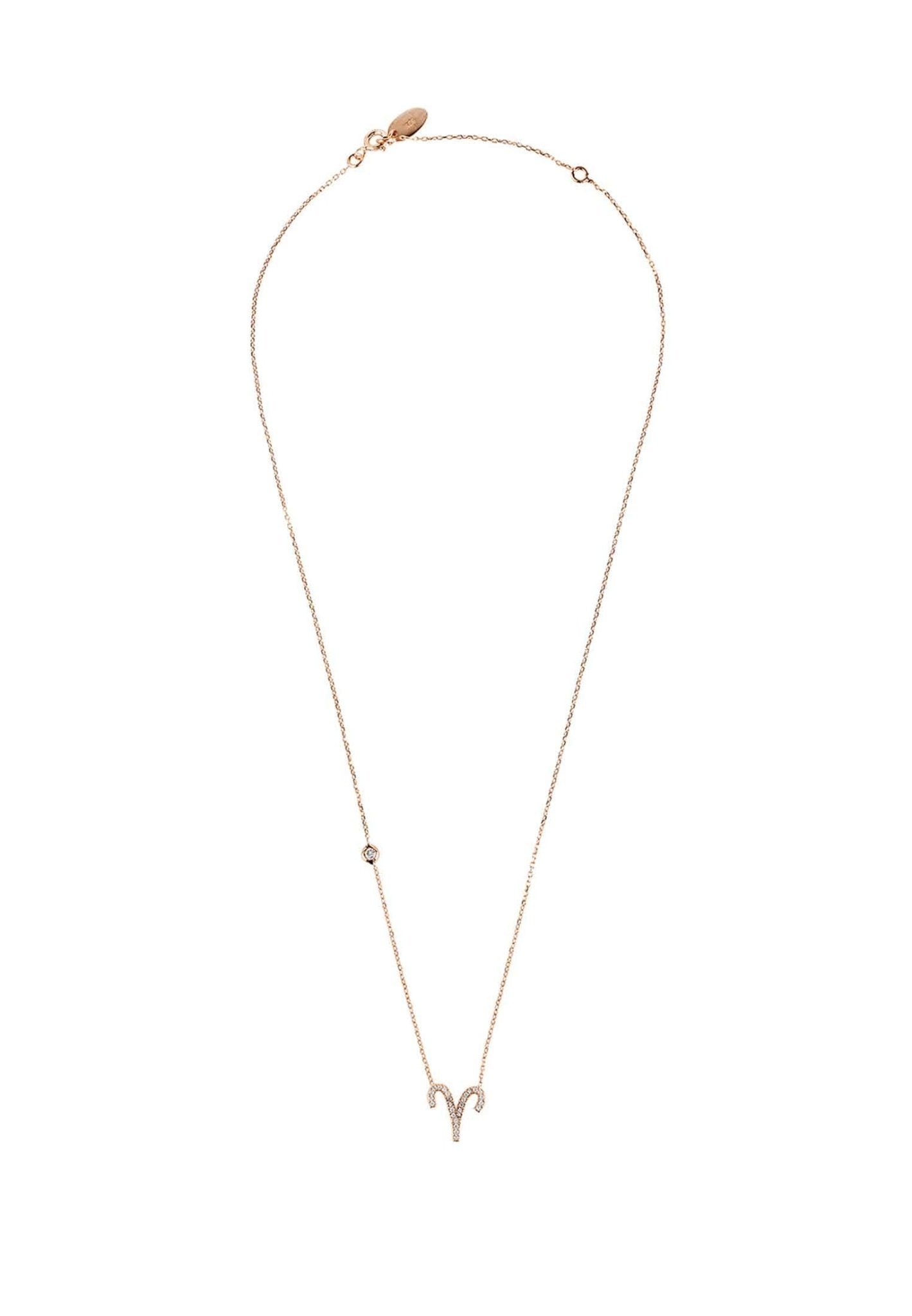 Aries Zodiac Necklace Dipped in Gold Zircon - Accessory101