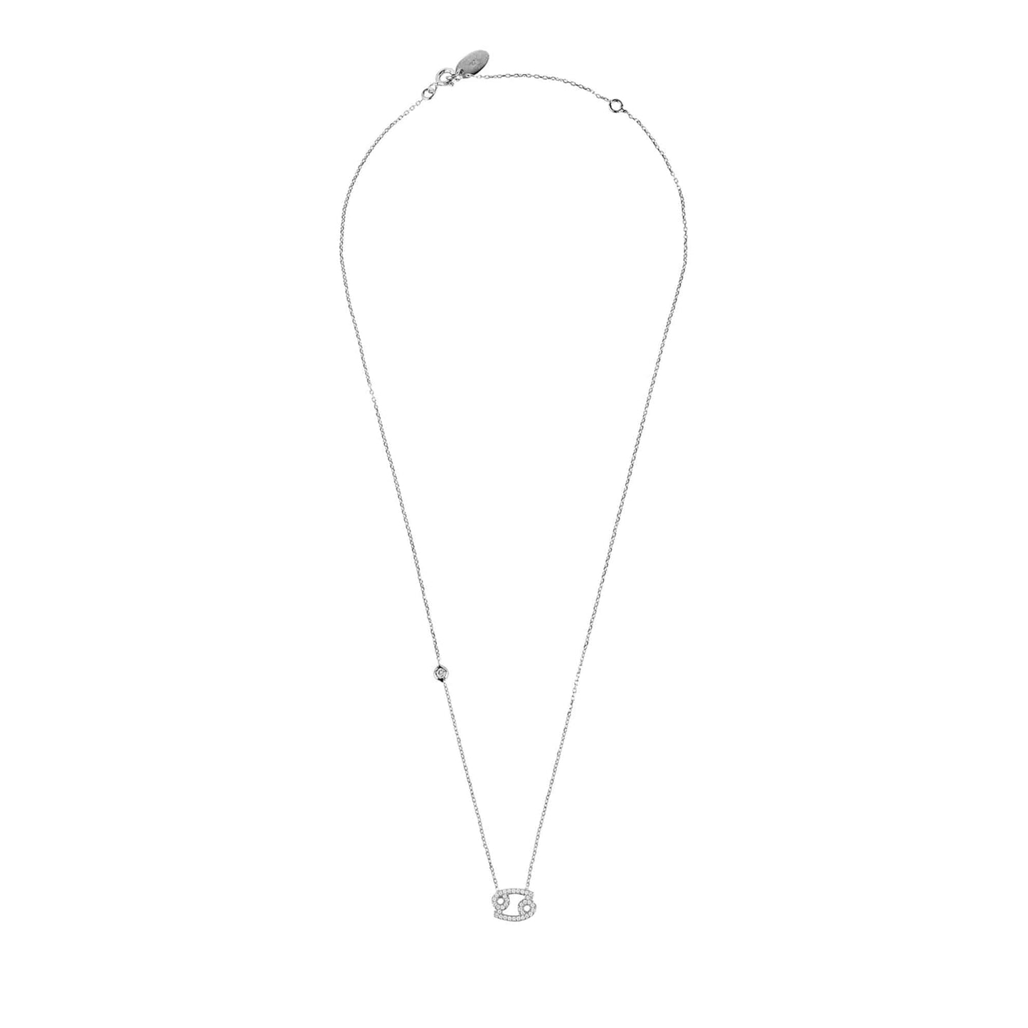 Cancer Pendant Necklace in Silver Zircon - Accessory101