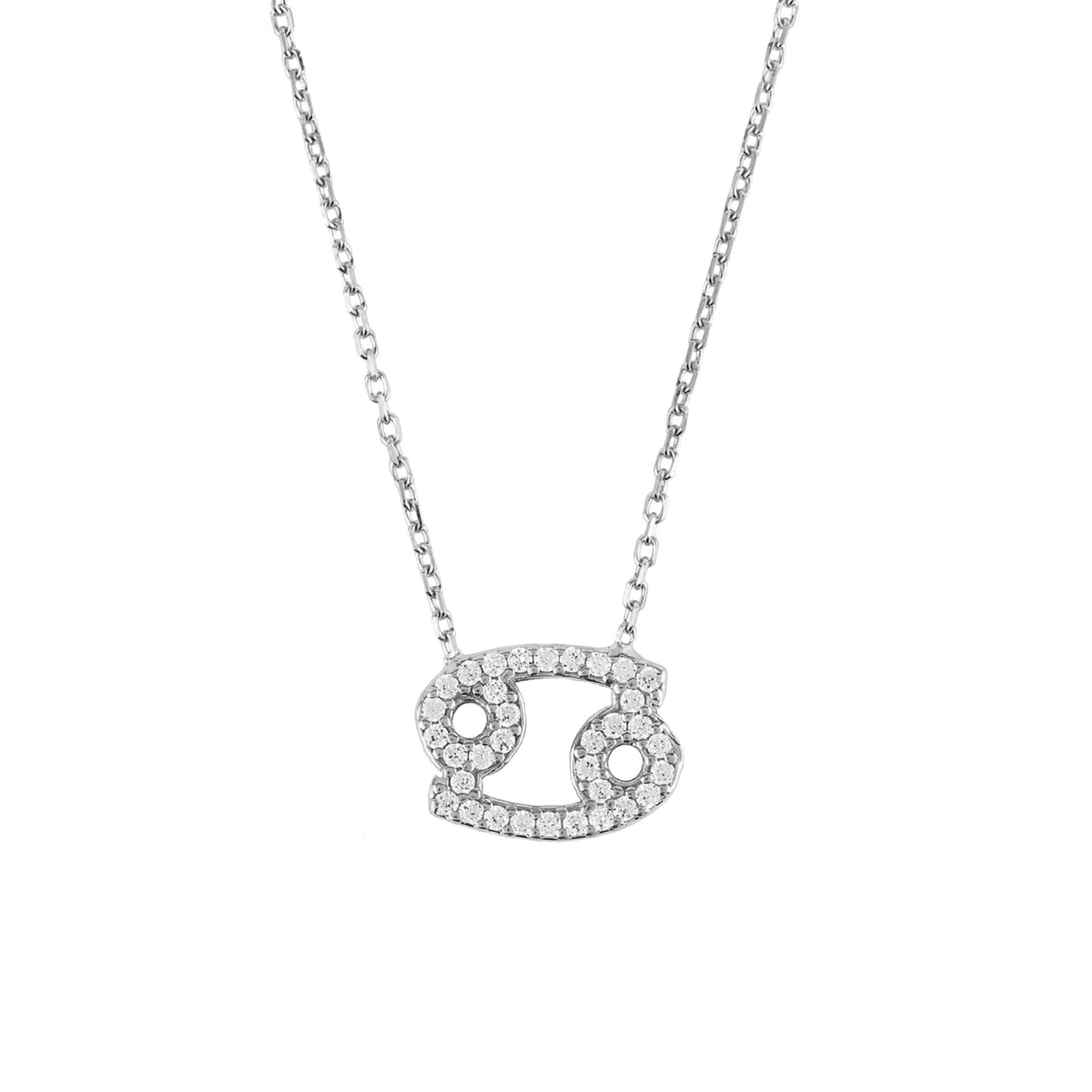 Cancer Pendant Necklace in Silver Zircon - Accessory101