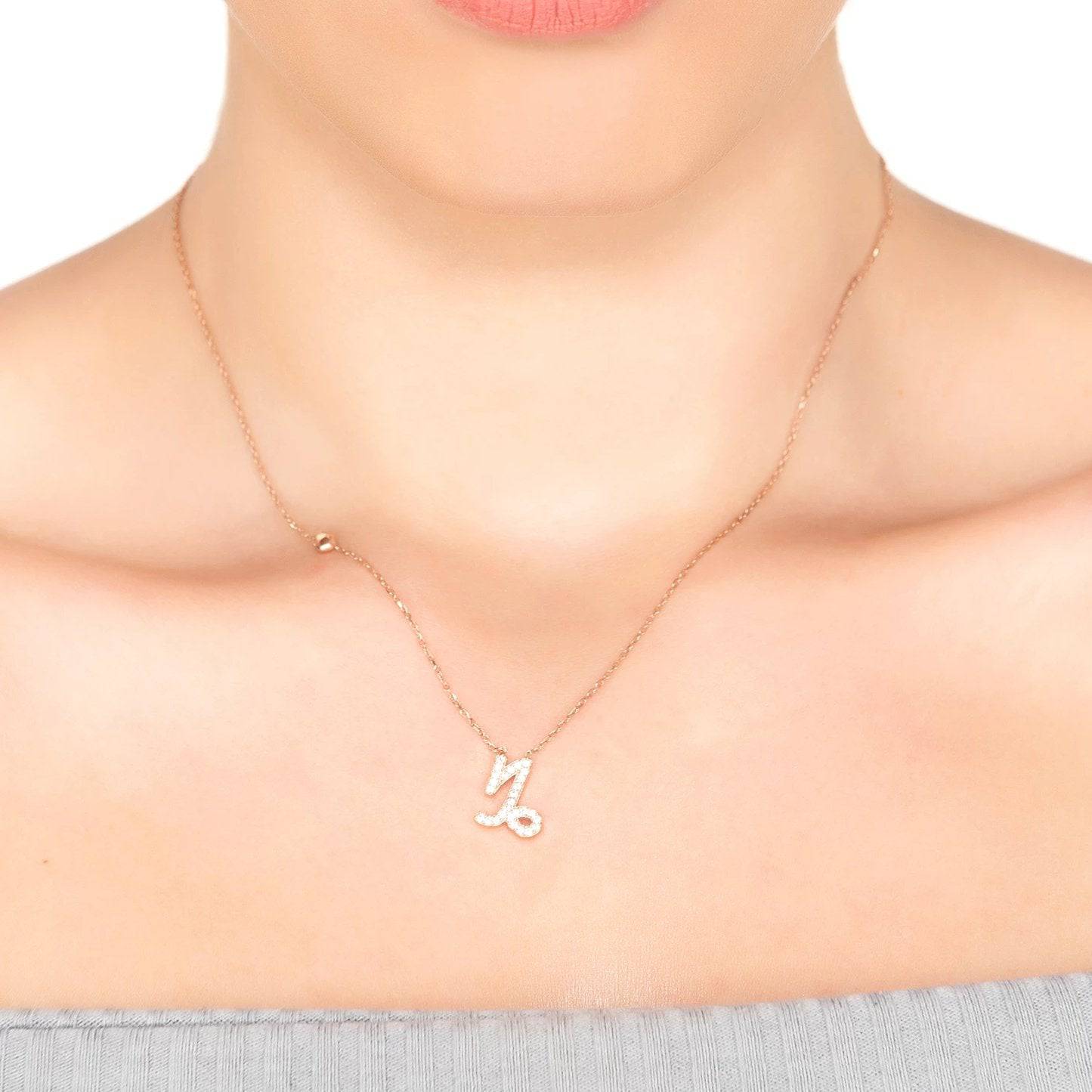 Capricorn Pendant Necklace in Silver Zircon - Accessory101