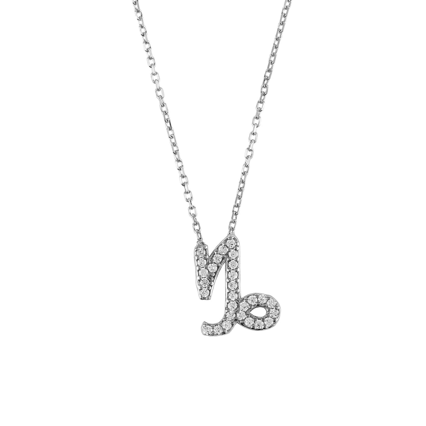 Capricorn Pendant Necklace in Silver Zircon - Accessory101