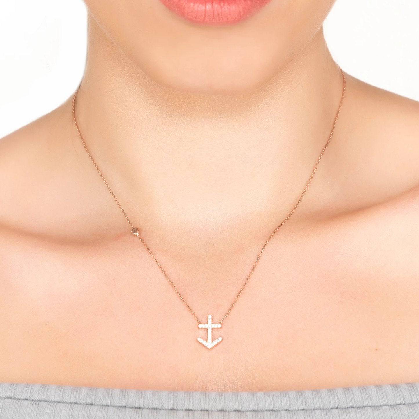Sagittarius Pendant Necklace in Silver with Zircon Accents - Accessory101