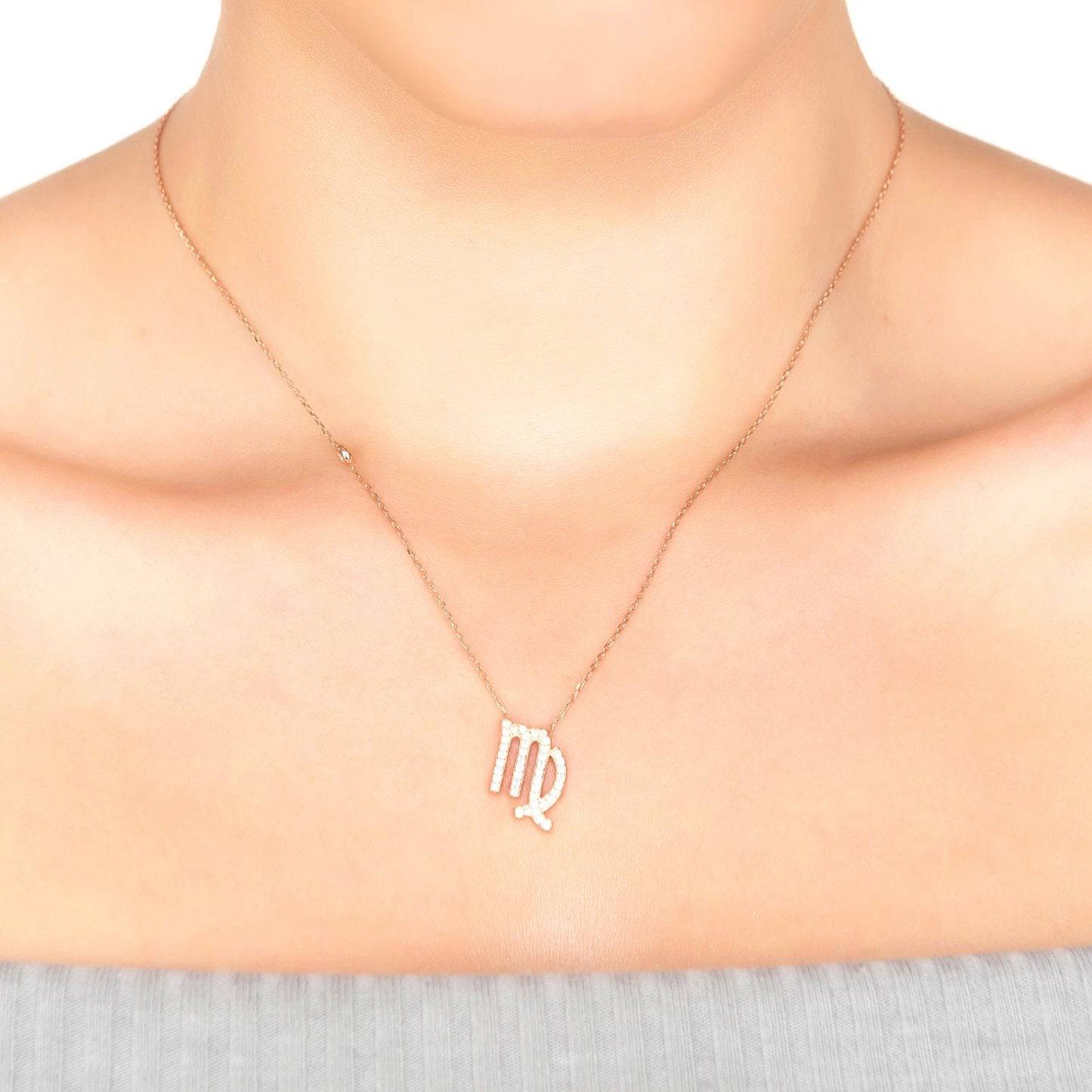 Virgo Pendant Necklace in Silver Zircon - Accessory101