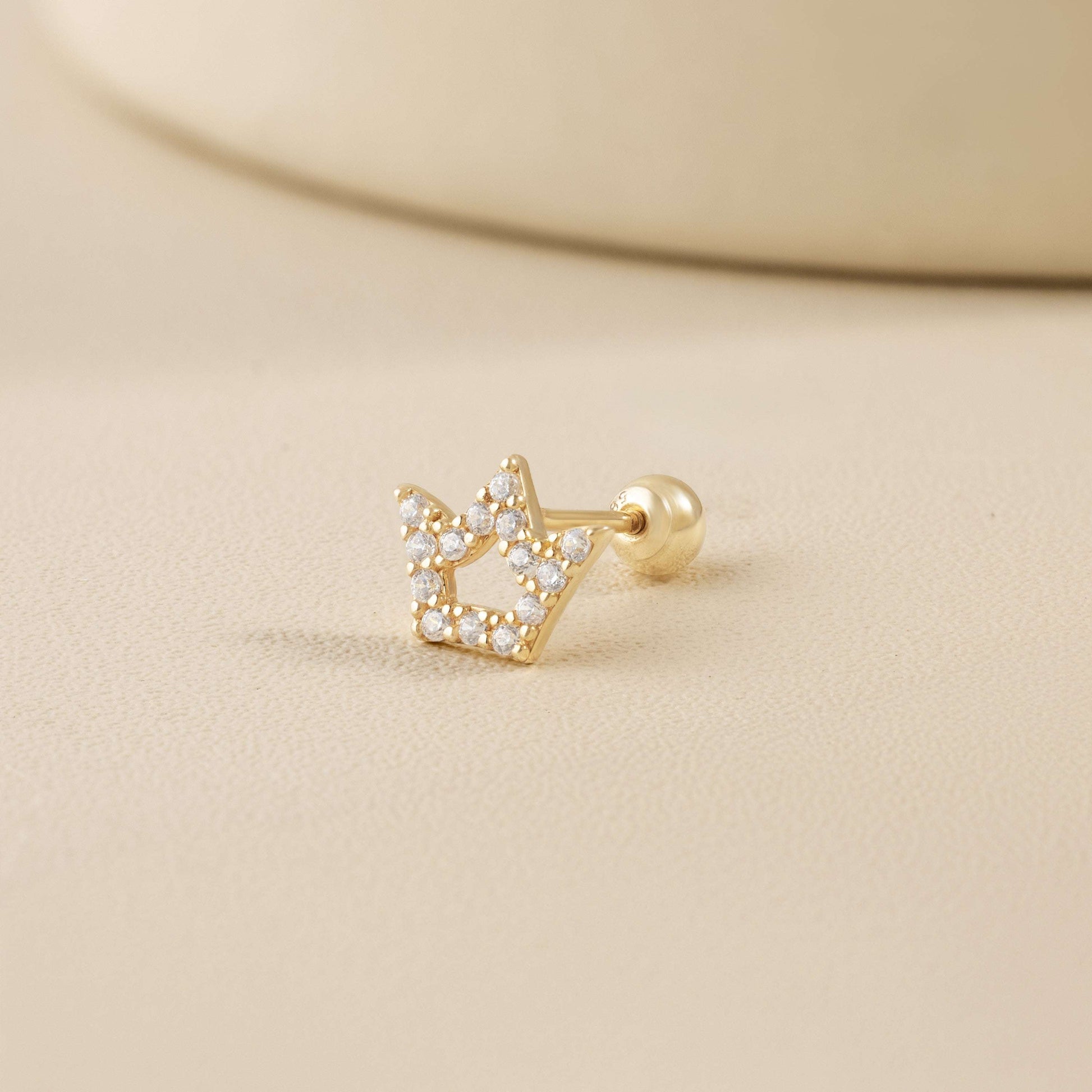 Crownie Piercing in Yellow Gold with Cubic Zirconia