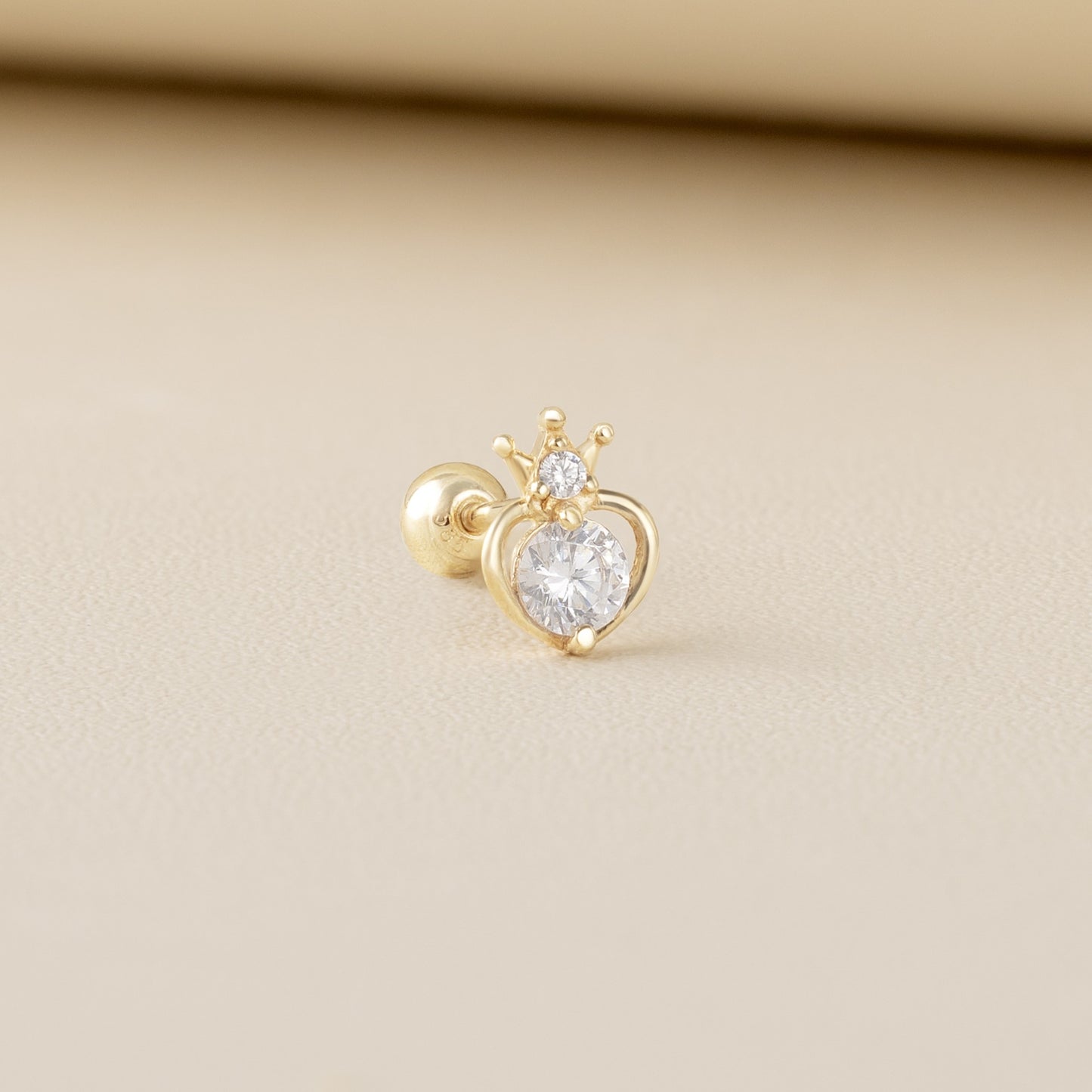 Strawberry Piercing in Yellow Gold with Cubic Zirconia