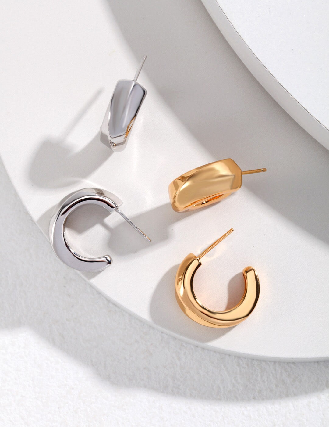 Chunky Hoop Earrings in Gold Vermeil