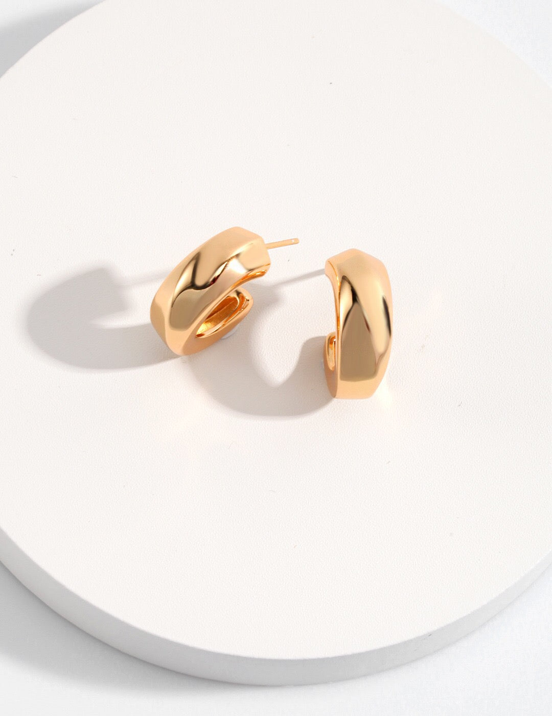 Chunky Hoop Earrings in Gold Vermeil