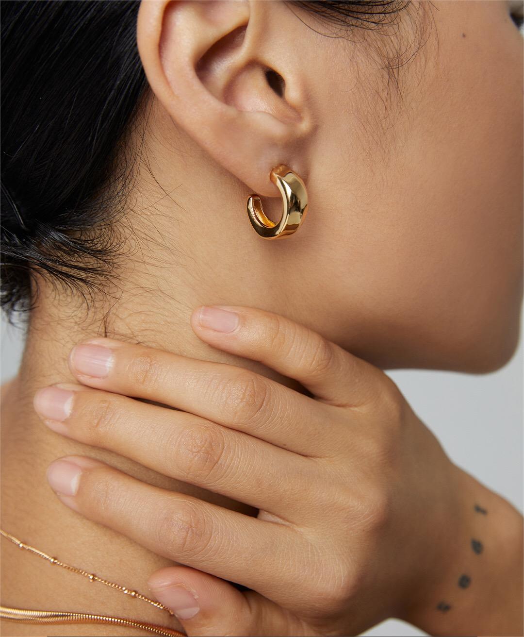 Chunky Hoop Earrings in Gold Vermeil