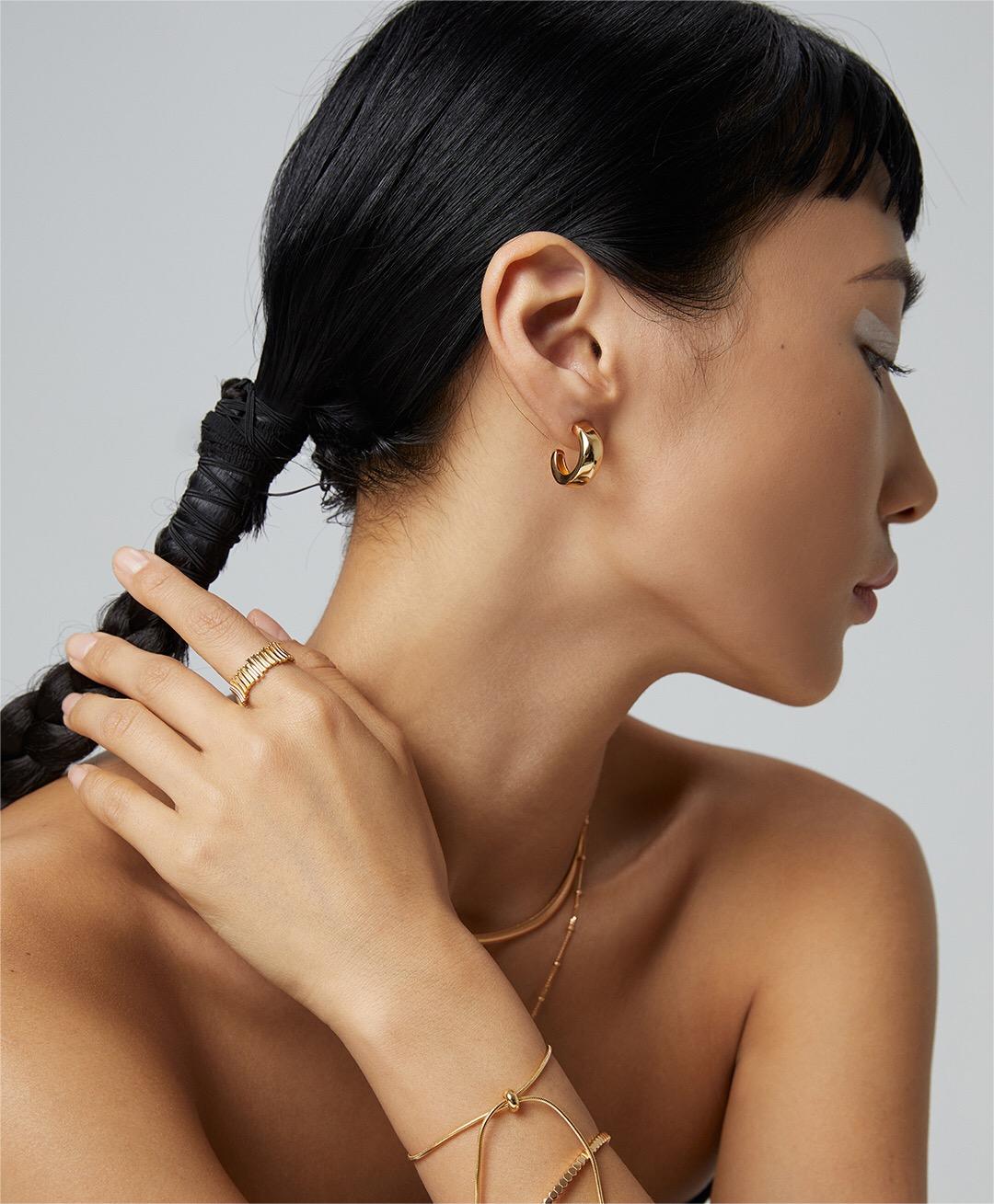 Chunky Hoop Earrings in Gold Vermeil