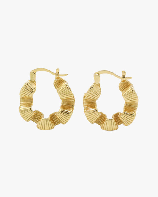 Silk wreath hoop earrings