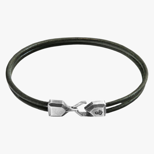 Racing Green Cromer Silver and Round Leather Bracelet