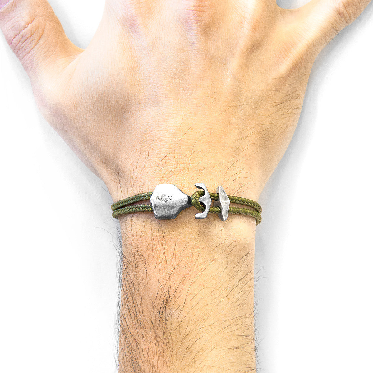 Khaki green delta anchor bracelet