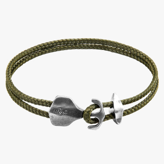 Khaki green delta anchor bracelet