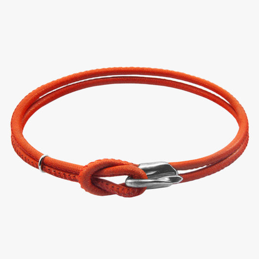 Apple red orla silver and nappa leather bracelet