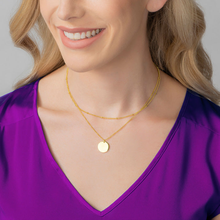 Arvo layered disc necklace - gold