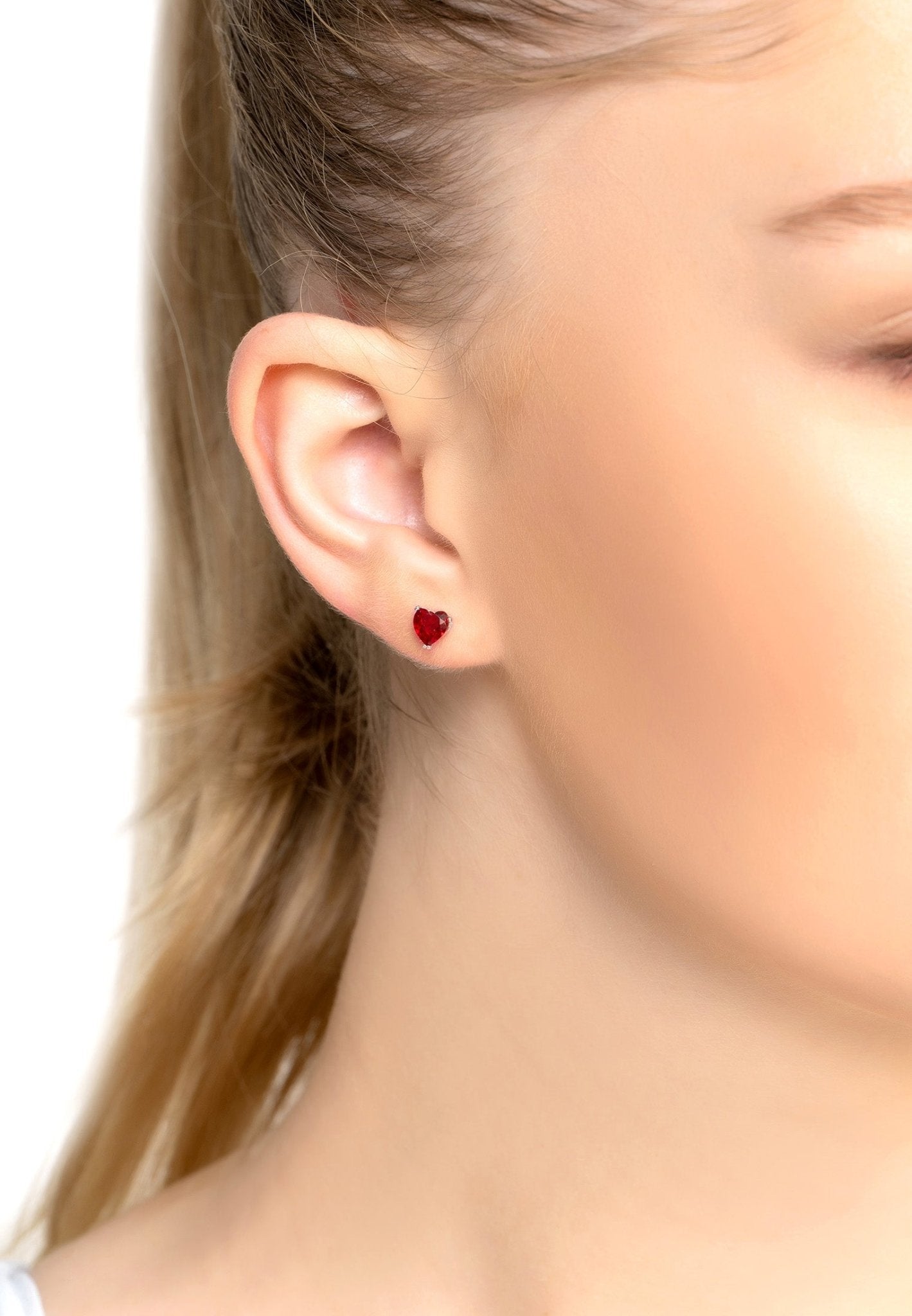 Heart-stopping ruby stud earrings