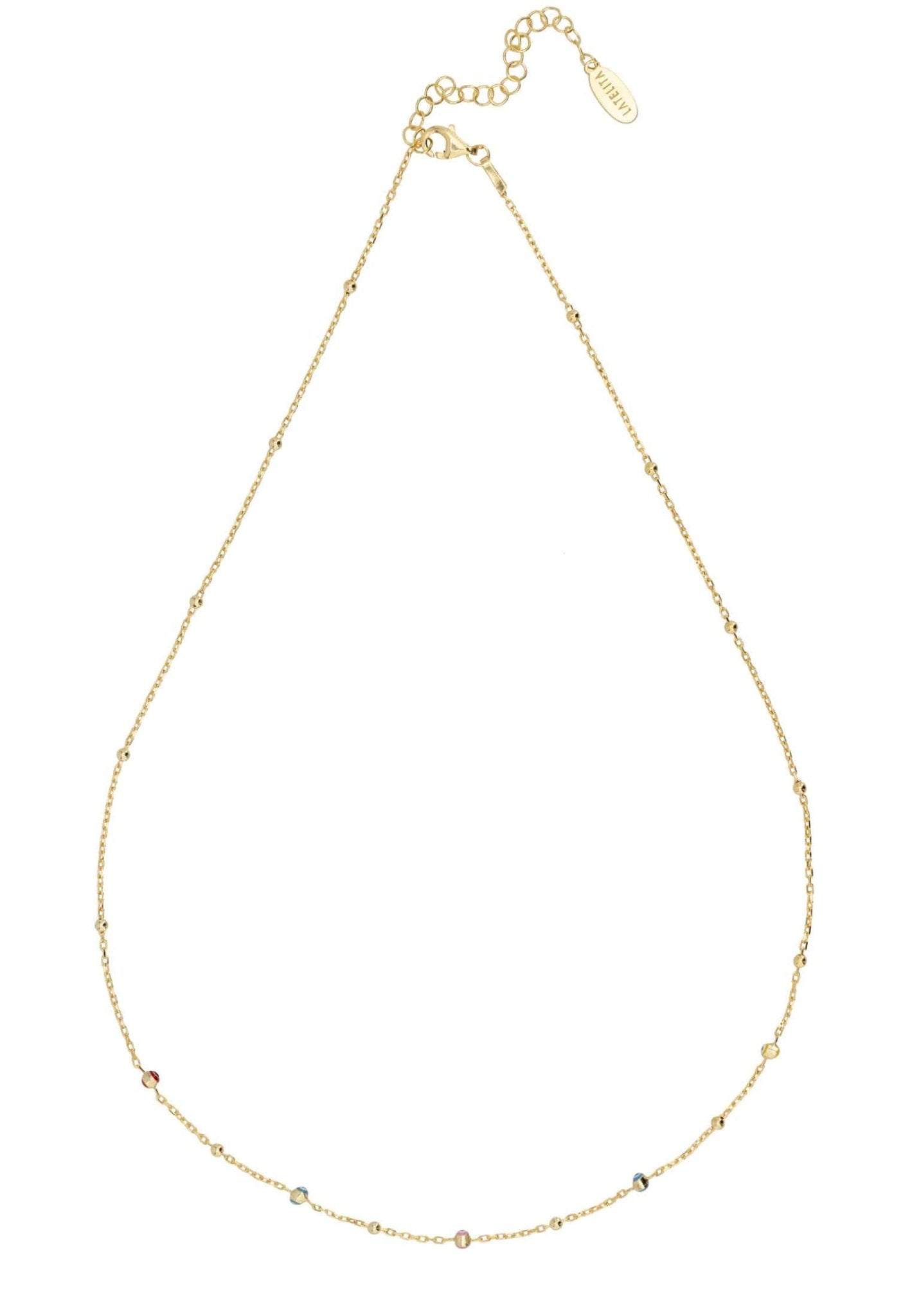 Evil Eyes Strand Enamel Necklace Dipped in Gold - Accessory101