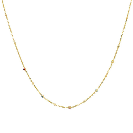 Evil Eyes Strand Enamel Necklace Dipped in Gold - Accessory101