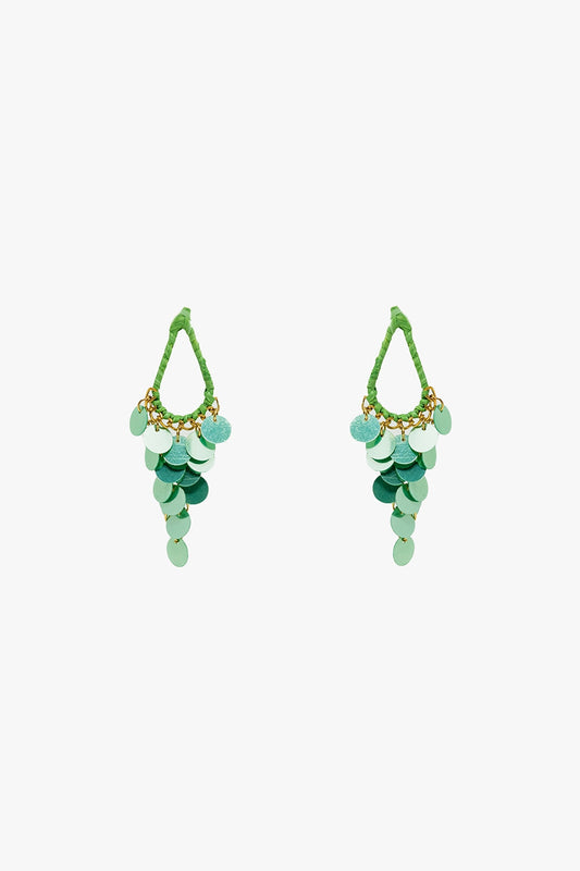 Green Waterdrop Sequin Earrings