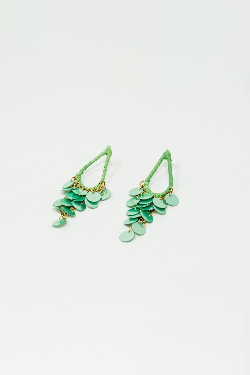 Green Waterdrop Sequin Earrings