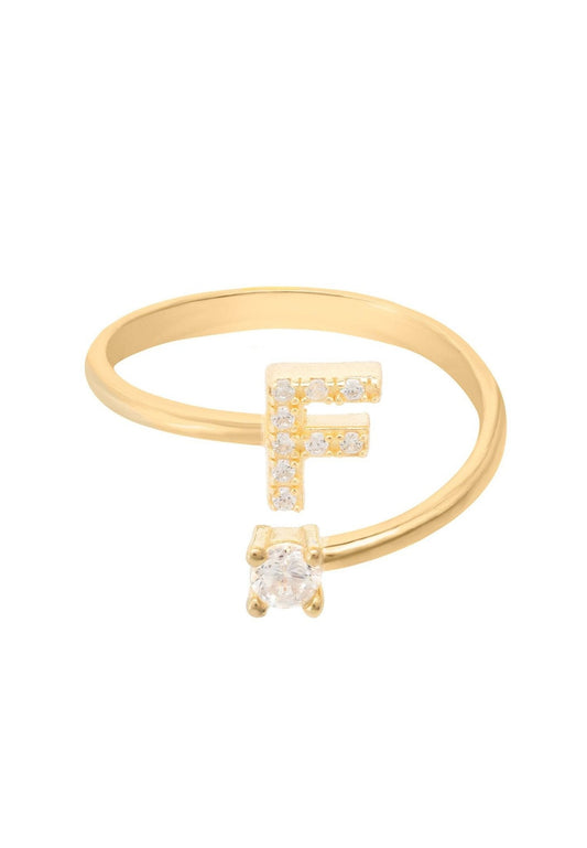 Personalized initial ring in gold