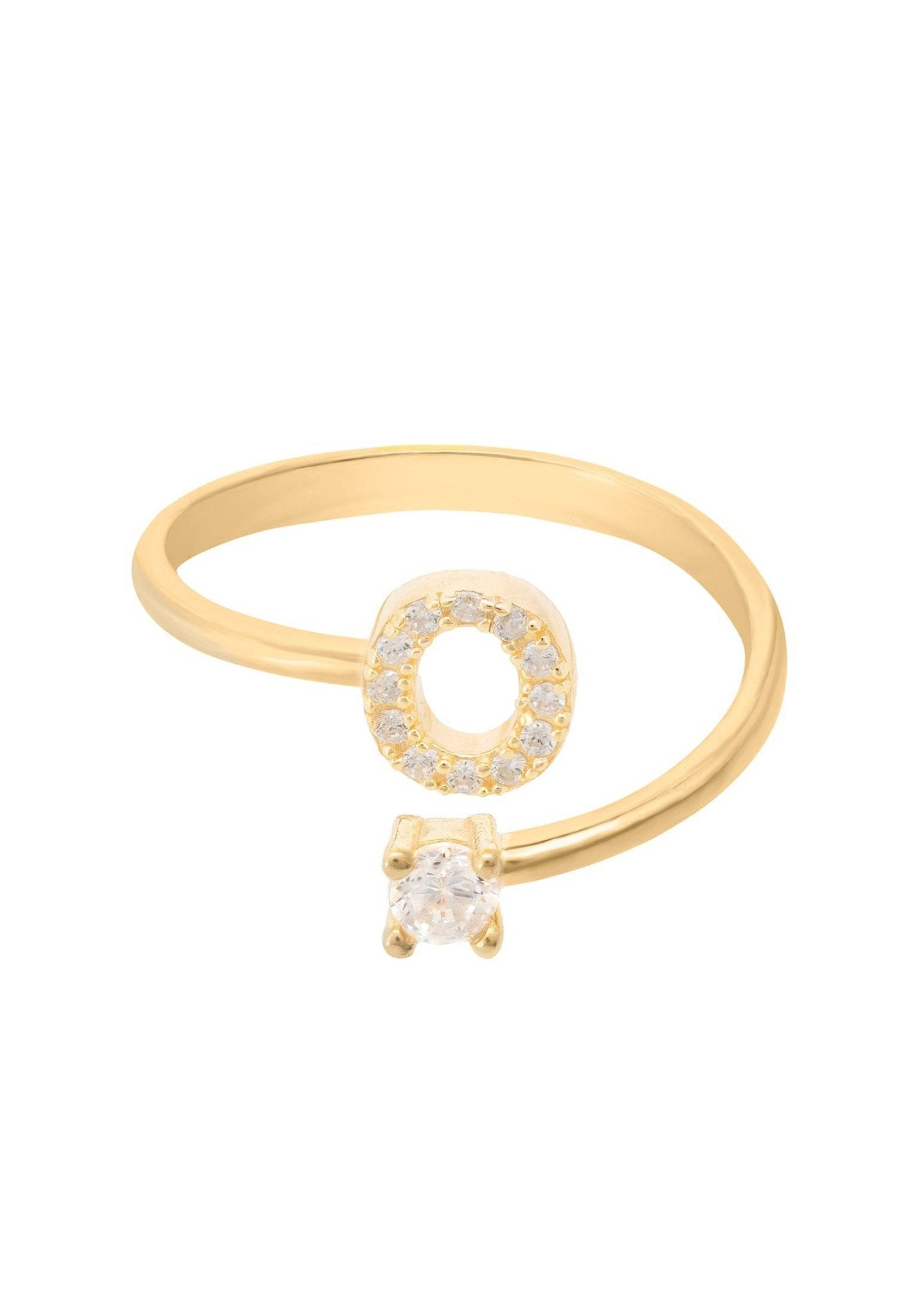 Initial letter ring with sparkle