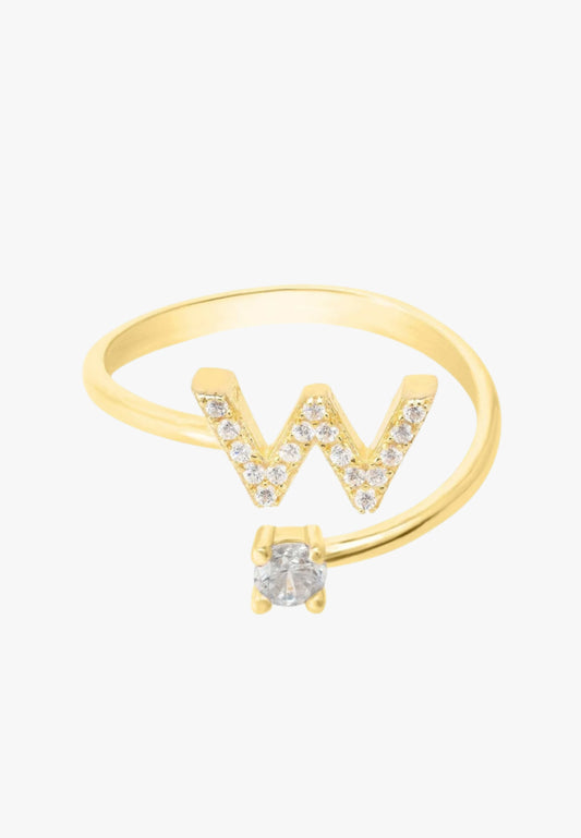 Initial ring gold W