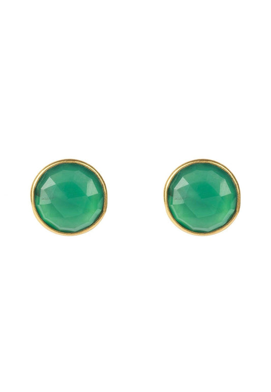 Elegant green onyx gemstone earrings