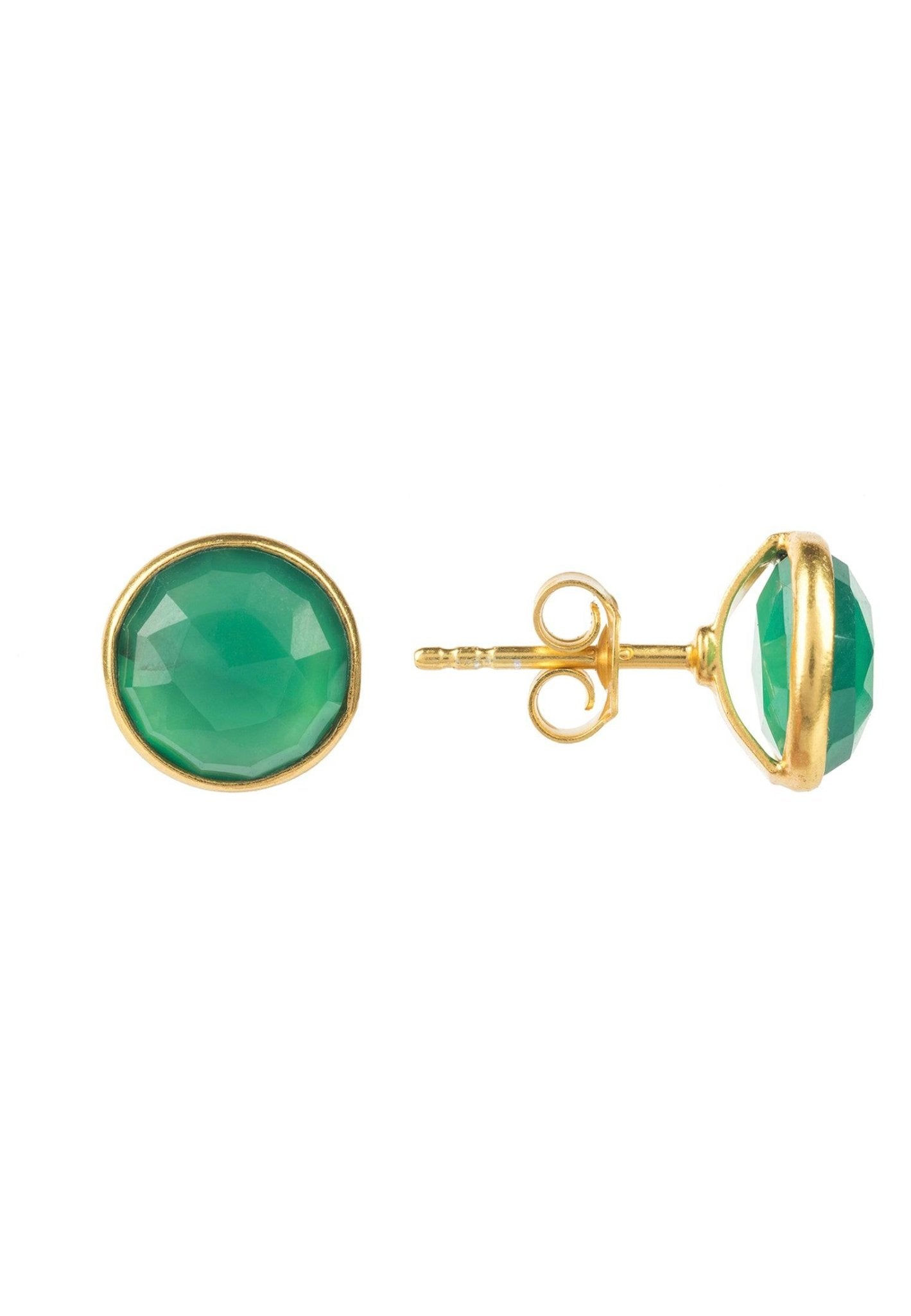 Elegant green onyx gemstone earrings