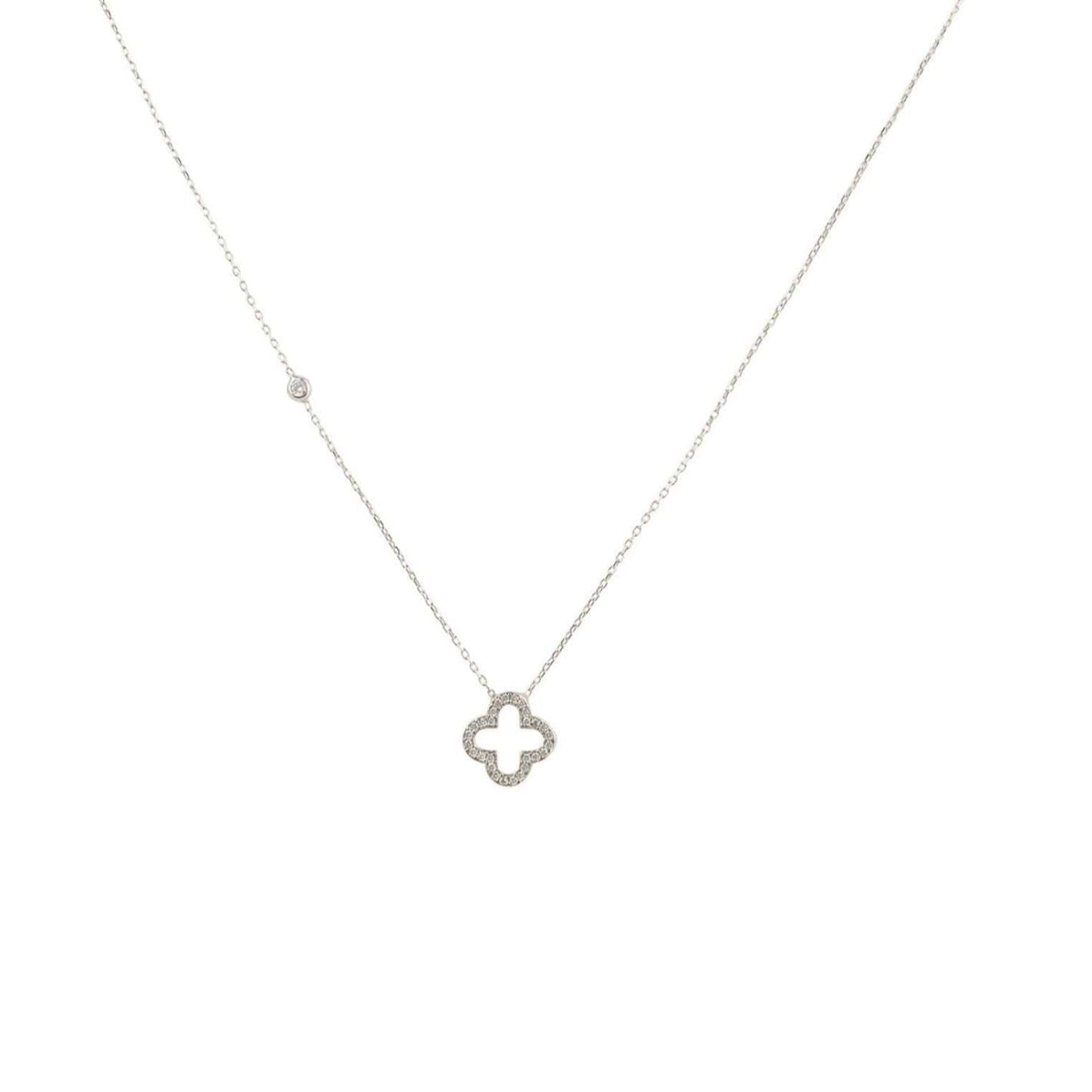 Open Clover Pendant Necklace Dipped in Gold