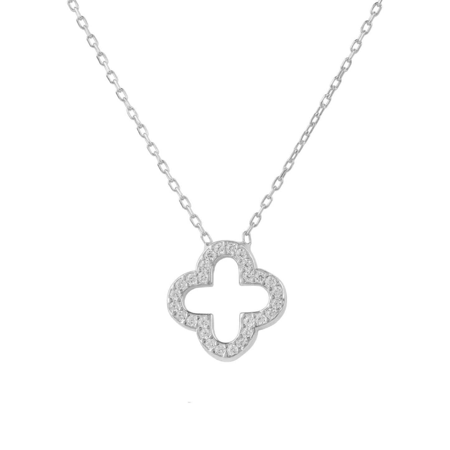 Open Clover Pendant Necklace Dipped in Gold