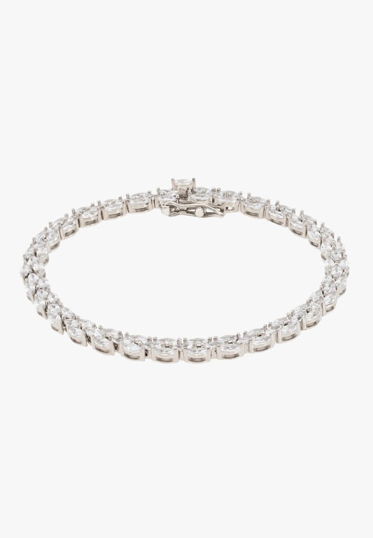Petal tennis bracelet small silver