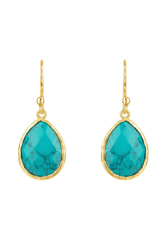 Petite drop earrings with turquoise charm