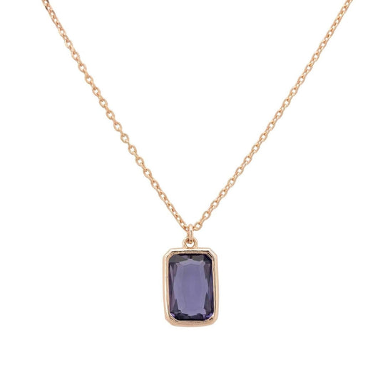 Portofino Necklace Dipped in Rose Gold Amethyst - Accessory101