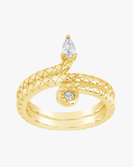 Waverly serpent coiled cz ring