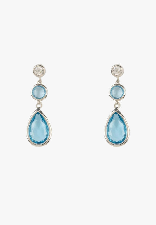 Tuscany gemstone drop earring silver blue topaz hydro
