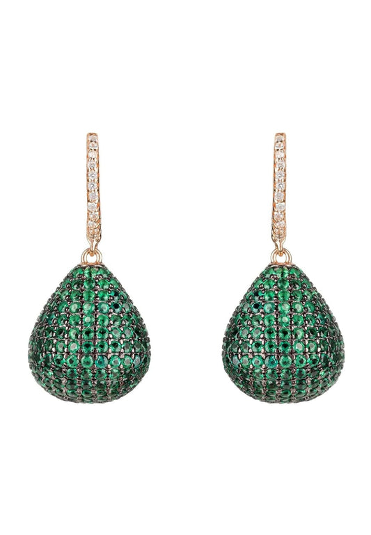 Valerie pear drop gemstone earrings rosegold