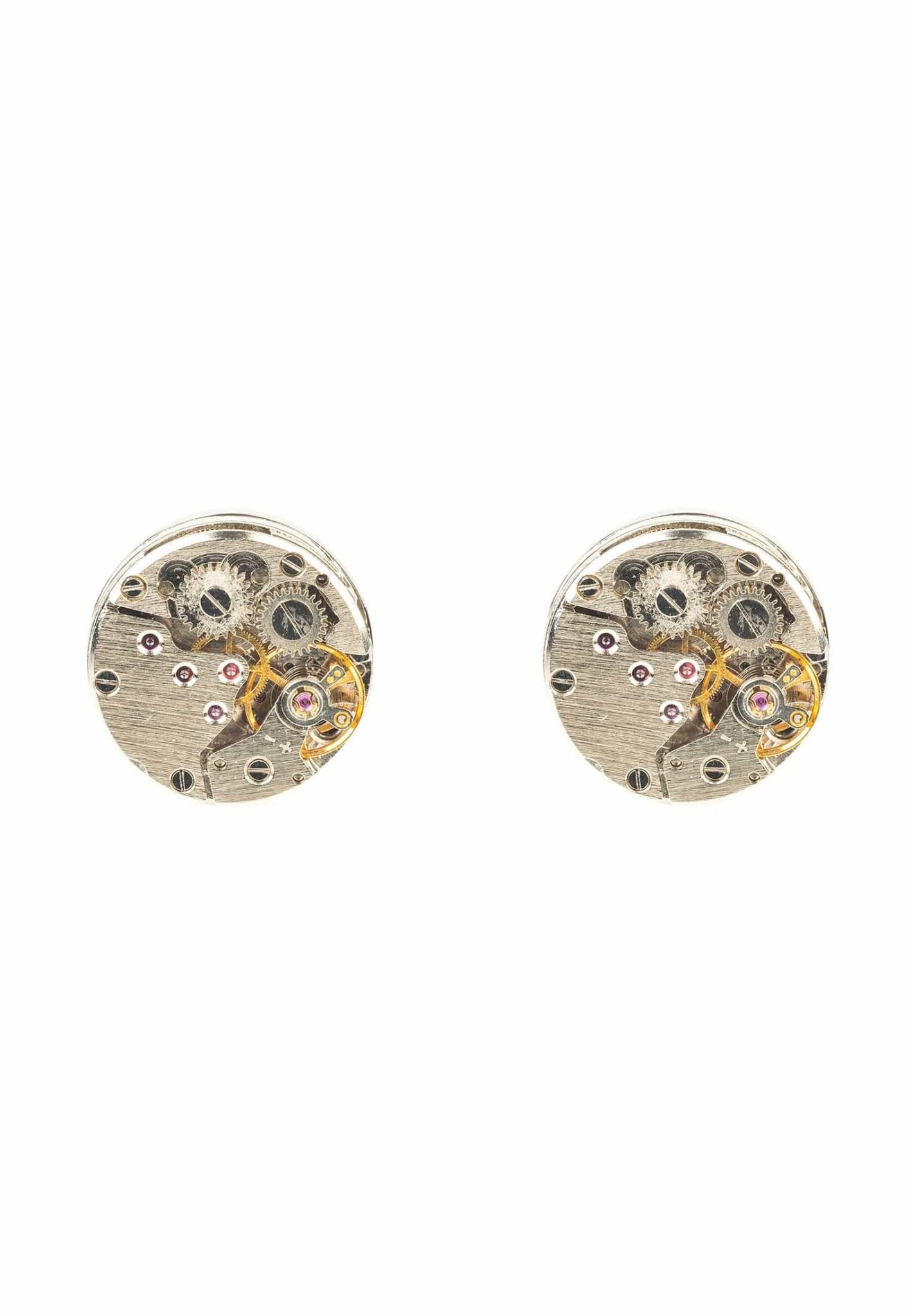 Watch movement silver cufflinks stylish