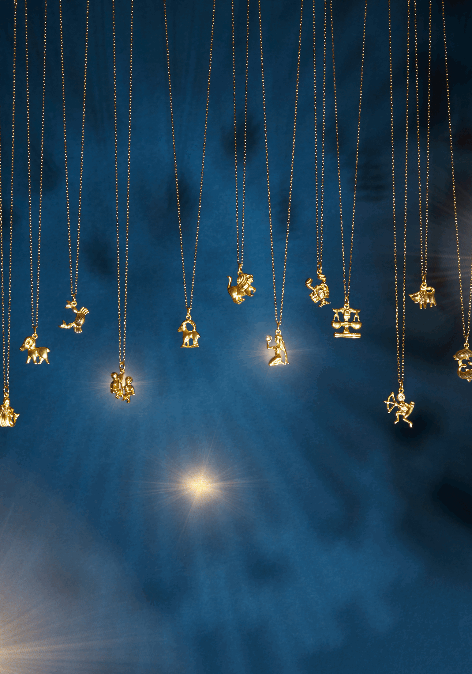 Capricorn zodiac star necklace gold
