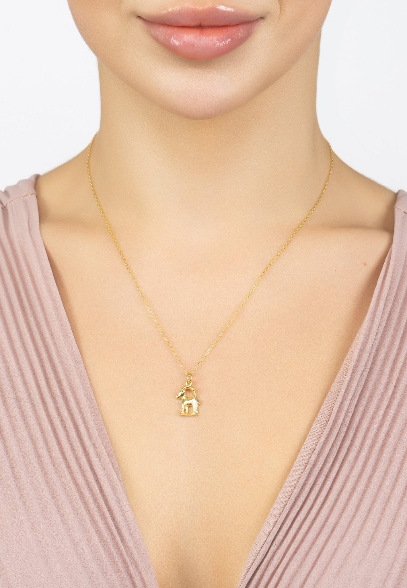 Capricorn zodiac star necklace gold