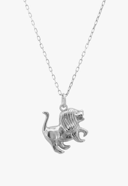 Leo zodiac star sign necklace in sterling silver