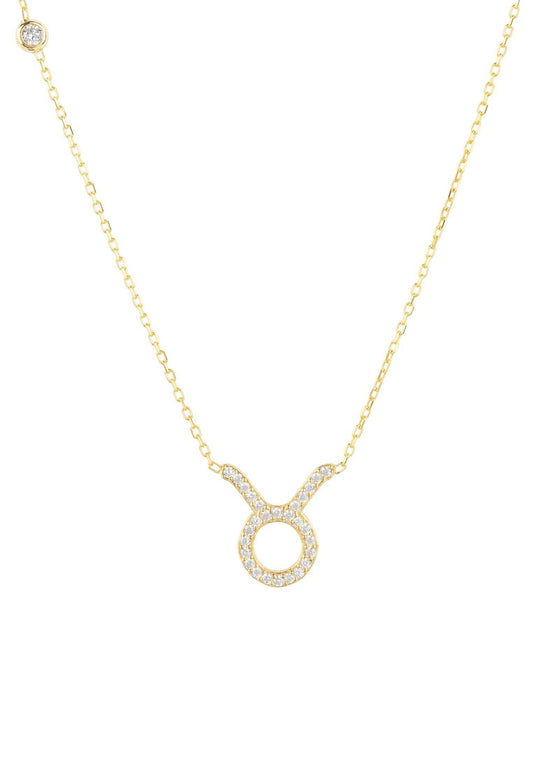 Zodiac Star Sign Pendant Necklace Dipped in Gold for Taurus - Accessory101
