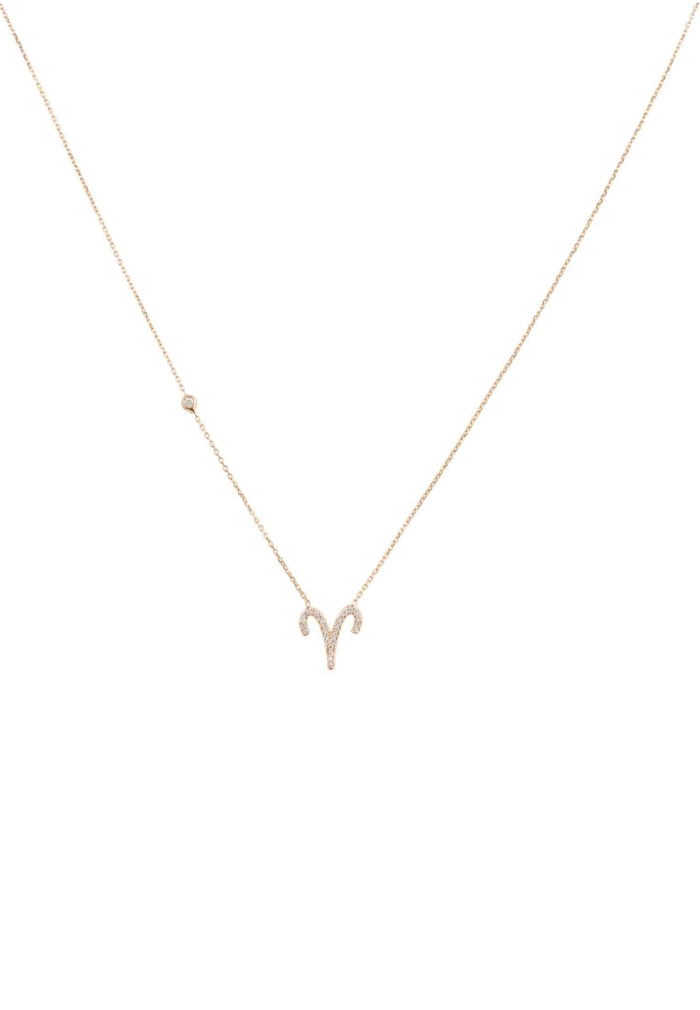 Aries Zodiac Necklace Dipped in Gold Zircon - Accessory101