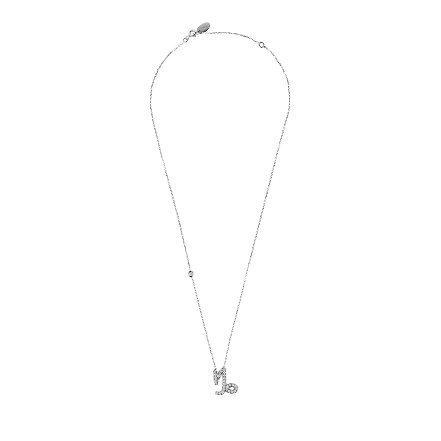 Capricorn Pendant Necklace in Silver Zircon - Accessory101