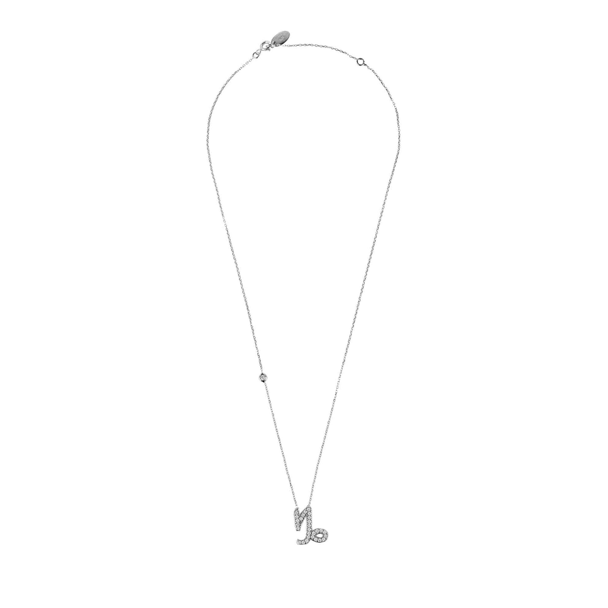 Capricorn Pendant Necklace in Silver Zircon - Accessory101